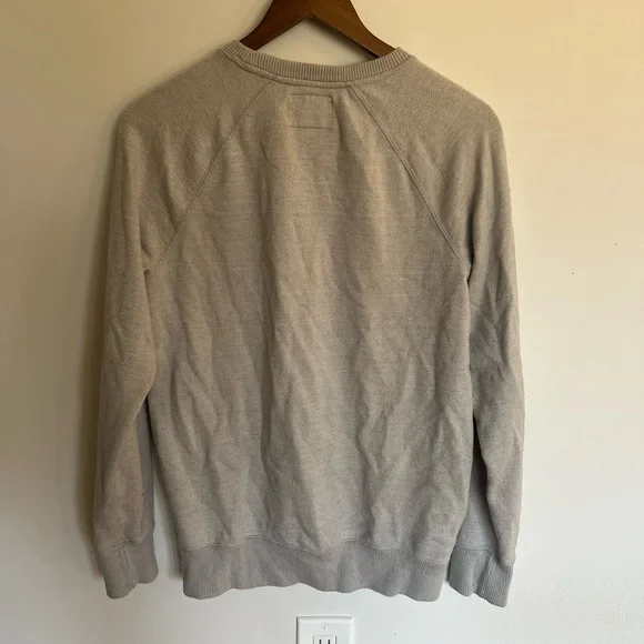 Roots Light Gray Crew Neck Sweater with Navy Logo - Picture 5 of 5